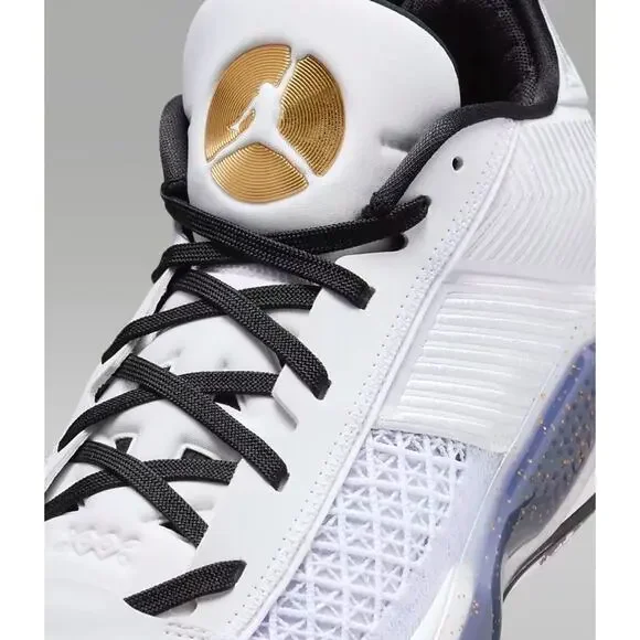NEW Nike Air Jordan XXXVIII 38 Low White Black Gold FD2326-107 Men’s Size 14